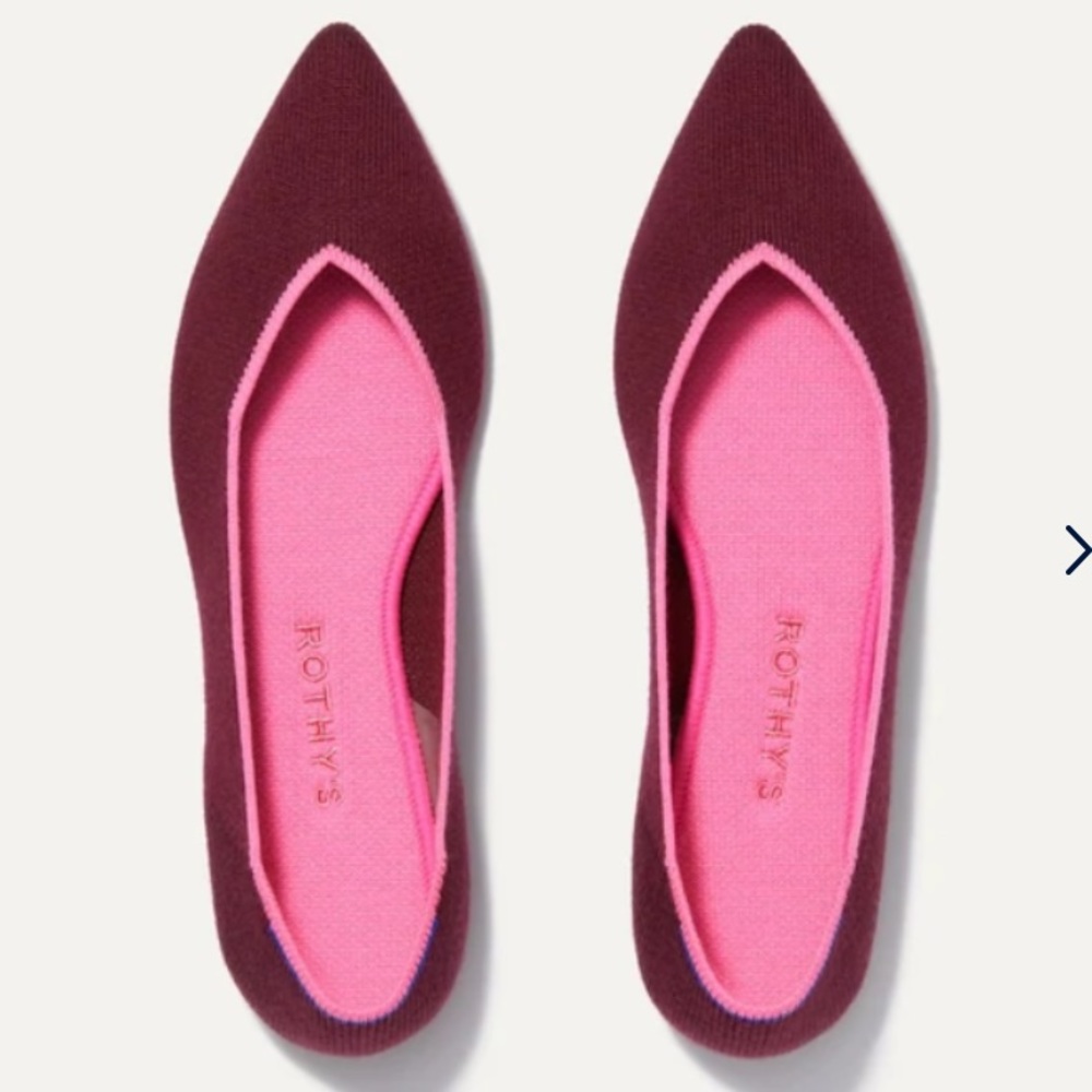 BRAND NEW & NEVER WORN Rothy’s The Merino Point in Currant Size 7.5